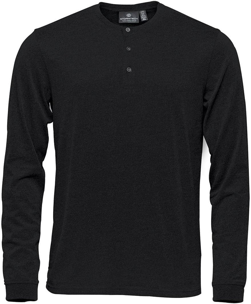 Stormtech Tgh-1 Men’s Torcello Long Sleeve Henley - Black - Adult s