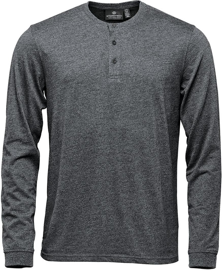 Stormtech Tgh-1 Men’s Torcello Long Sleeve Henley - Graphite Heather - Adult s