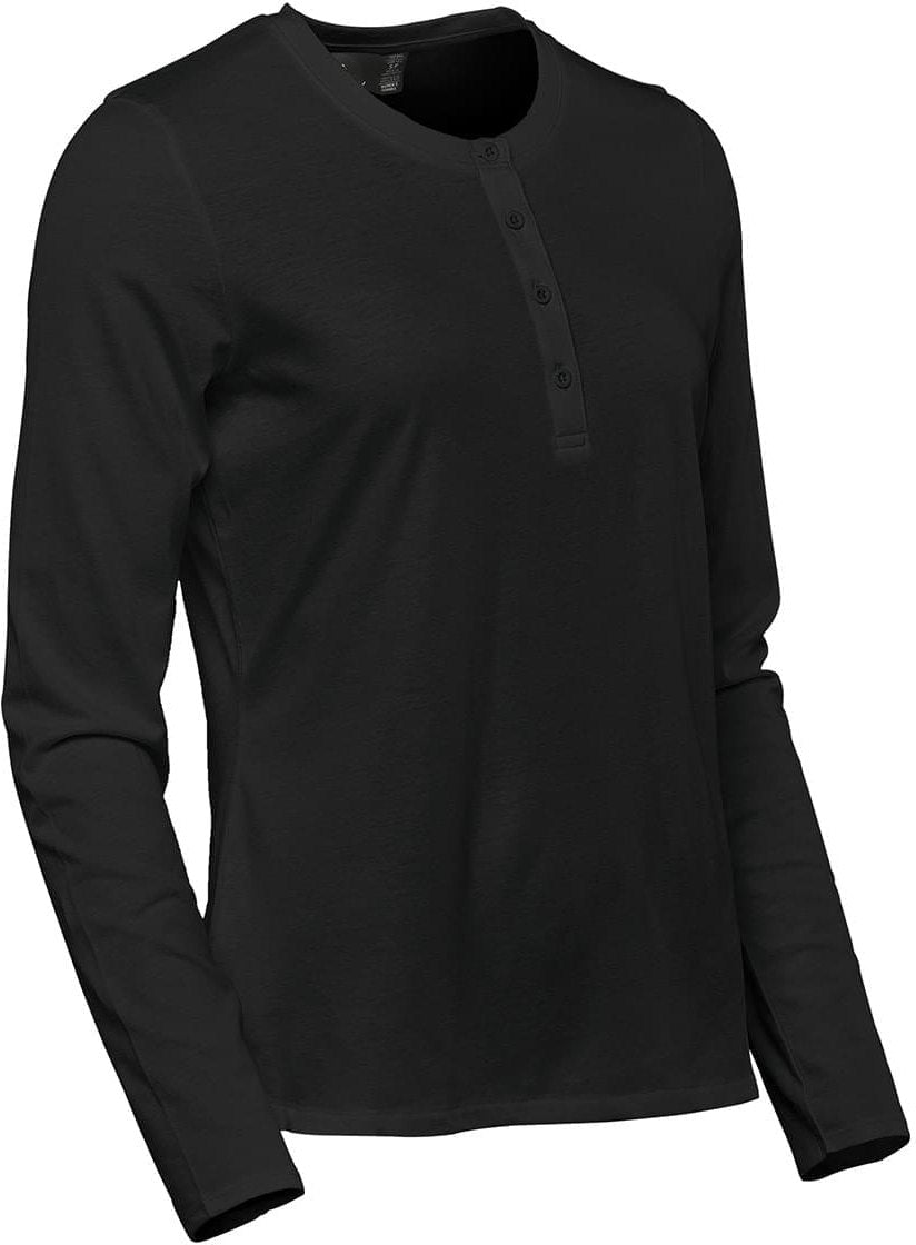 Stormtech Tgh-1w Women’s Torcello Long Sleeve Henley - Black