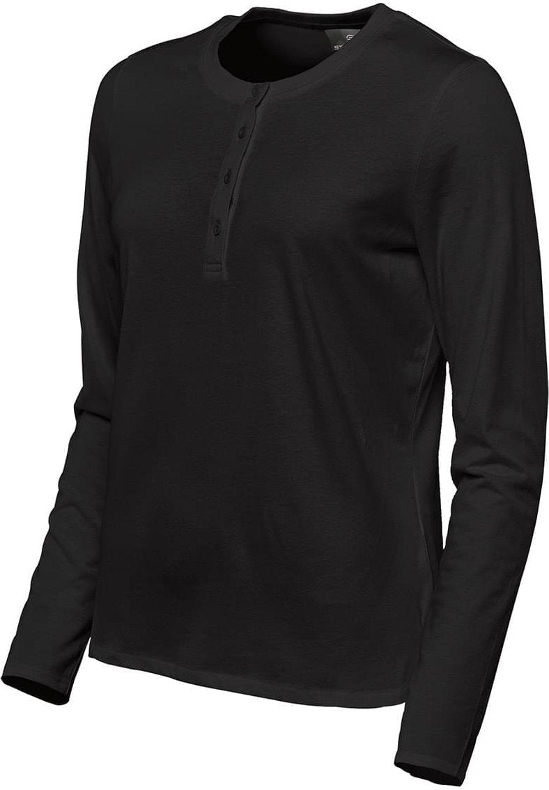Stormtech Tgh-1w Women’s Torcello Long Sleeve Henley - Black
