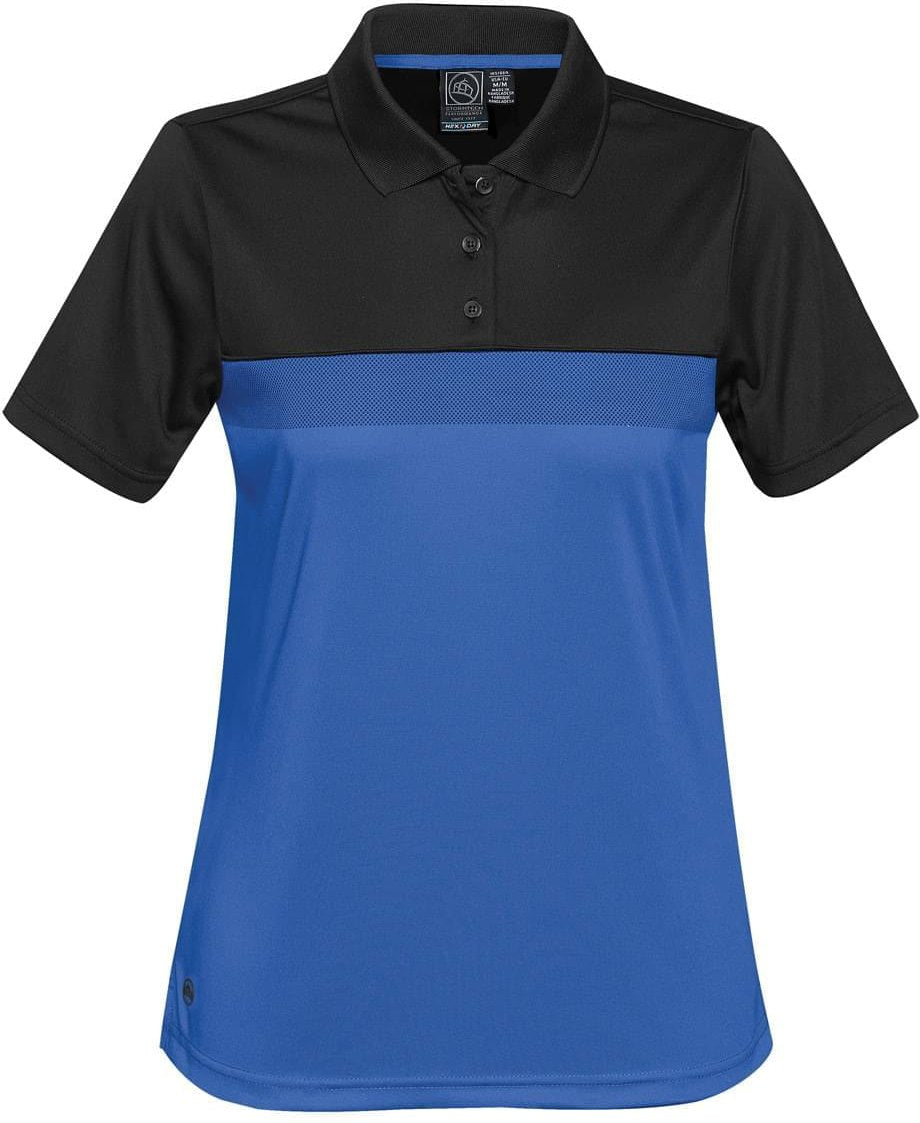 Stormtech Tm-1w Women’s Equinox Performance Polo - Azure Blue Black - Ladies s