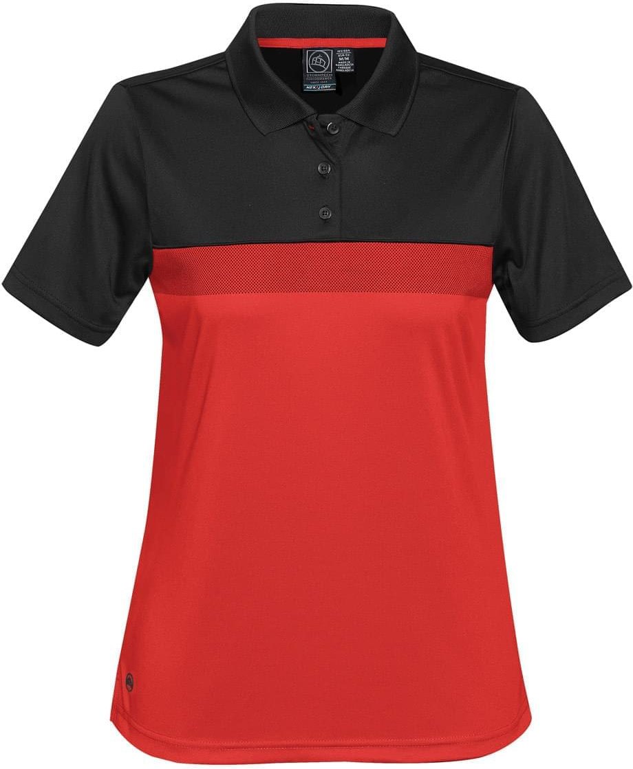 Stormtech Tm-1w Women’s Equinox Performance Polo - Bright Red Black - Ladies Xs
