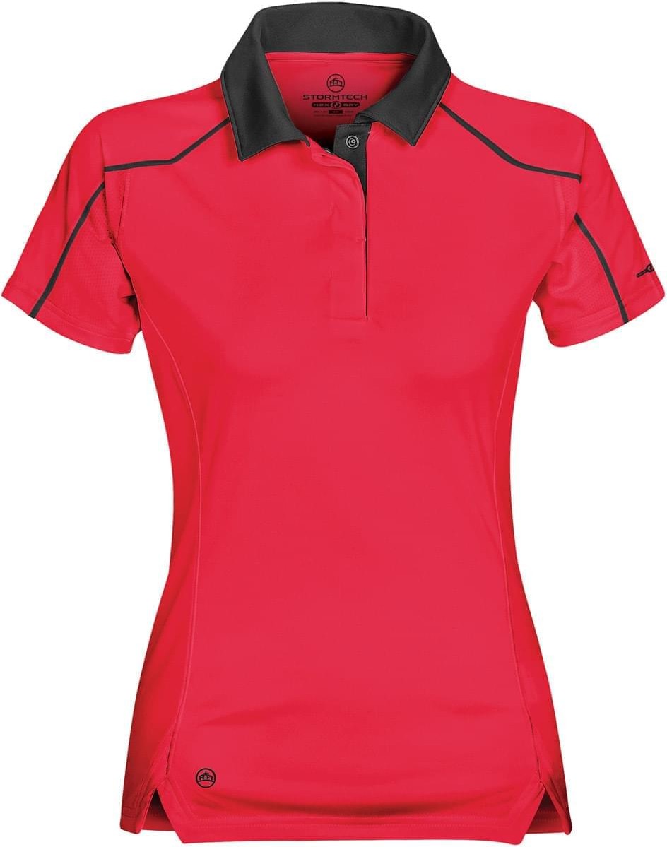 Stormtech Tps-1w Women’s Crossover Performance Polo - Scarlet - Black - Ladies Xs