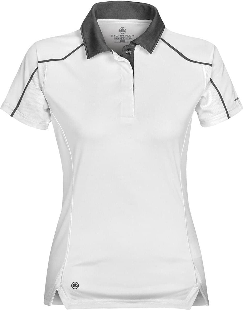 Stormtech Tps-1w Women’s Crossover Performance Polo - Tech White - Graphite - Ladies Xs