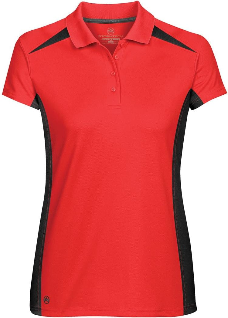 Stormtech Txp-1w Women’s Match Technical Polo - Scarlet - Black - Ladies Xs