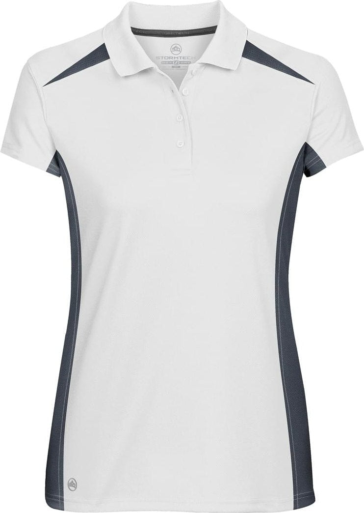 Stormtech Txp-1w Women’s Match Technical Polo - White - Navy - Ladies Xs