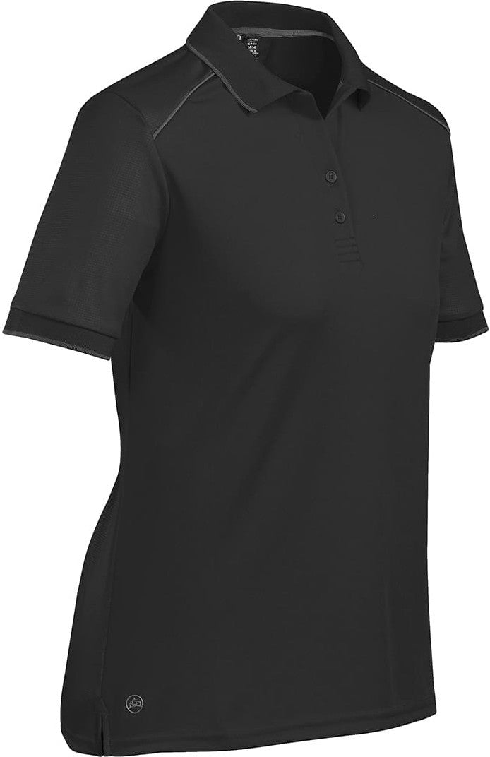 Stormtech Vps-2w Women’s Phantom Embossed Back Polo - Black Carbon