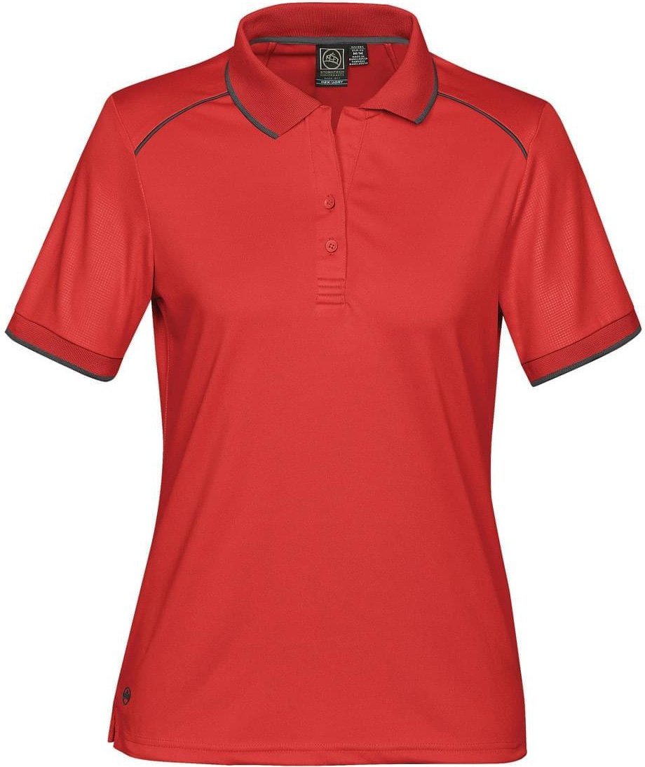 Stormtech Vps-2w Women’s Phantom Embossed Back Polo - Bright Red Carbon - Ladies Xs