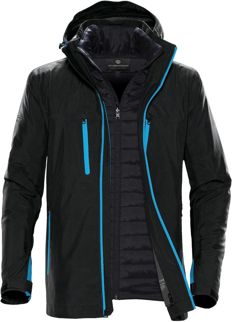 Stormtech Xb-4 Men’s Matrix 3-in-1 Jacket - Black Electric Blue - Adult s