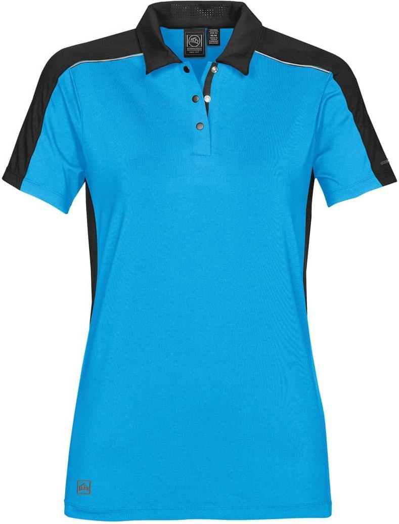 Stormtech Xkp-1w Women’s Optic Technical Polo - Electric Blue Black - Ladies Xs
