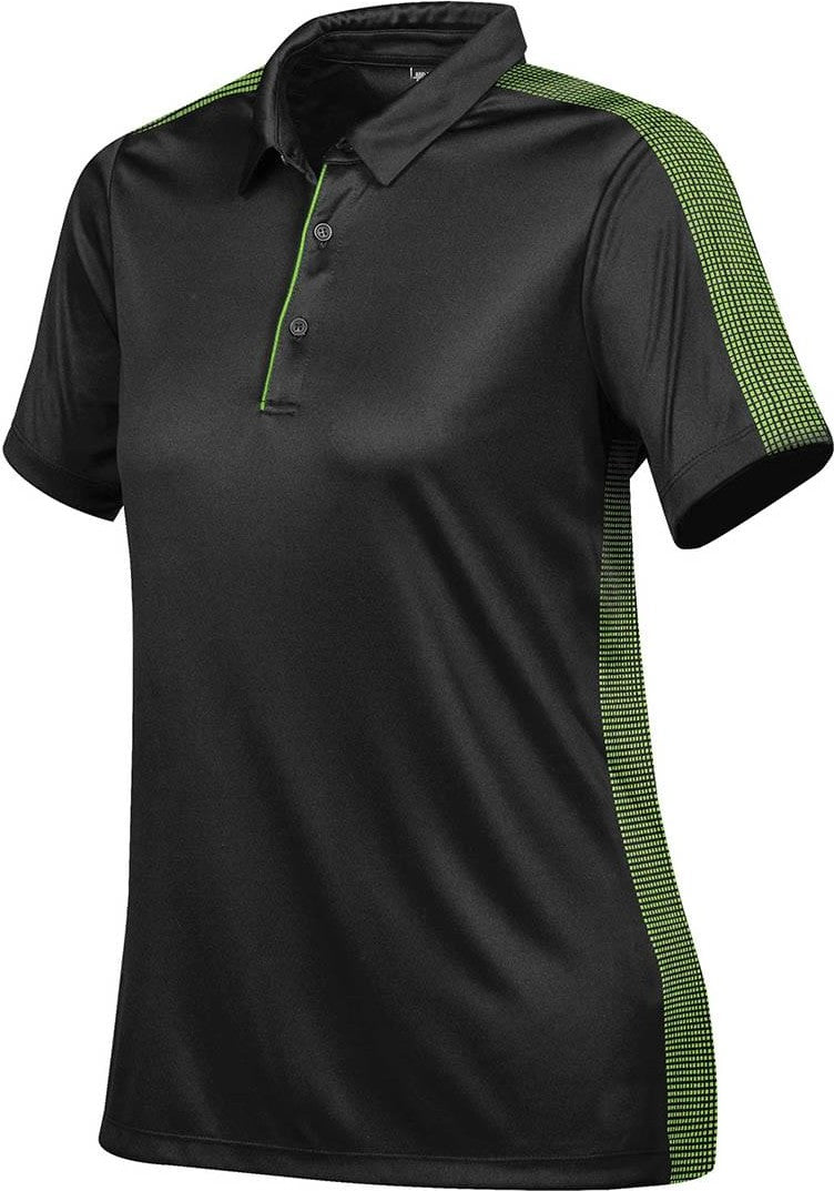 Stormtech Xpx-1w Women’s Bolt Polo - Black - Spring Green