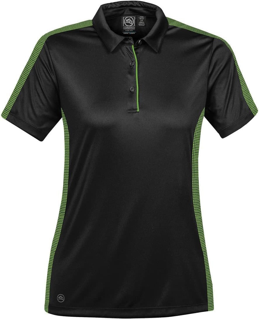 Stormtech Xpx-1w Women’s Bolt Polo - Black - Spring Green - Ladies Xs