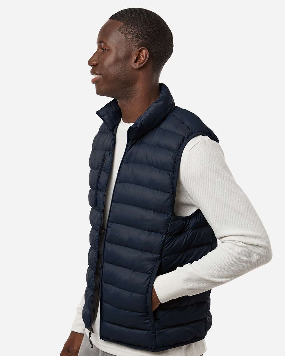 Stormy Night Men's Lightweight Poly-filled Packable Vest - 26717 plain