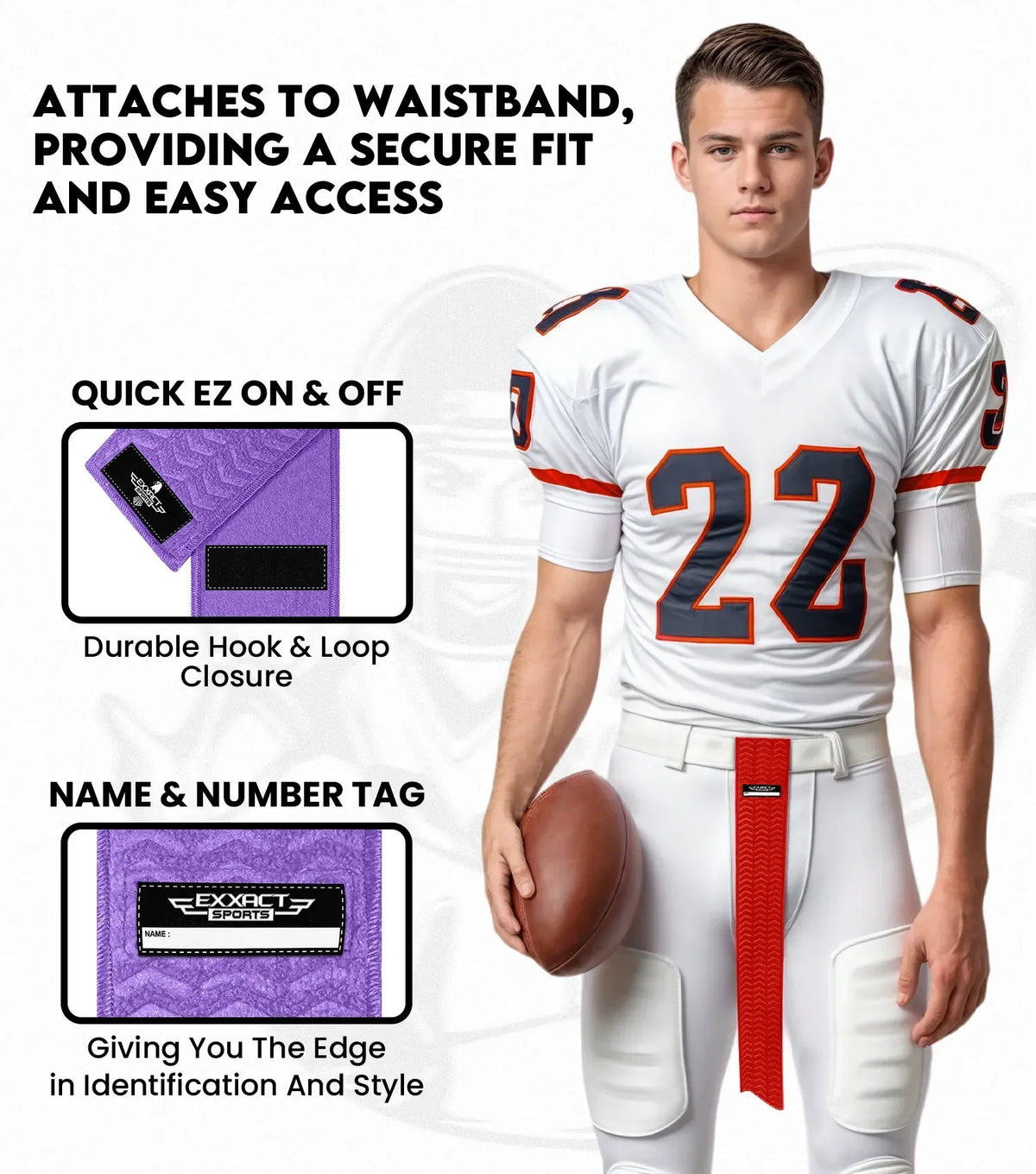 Streamer Football Towel with Hook & Loop Fastener (purple)