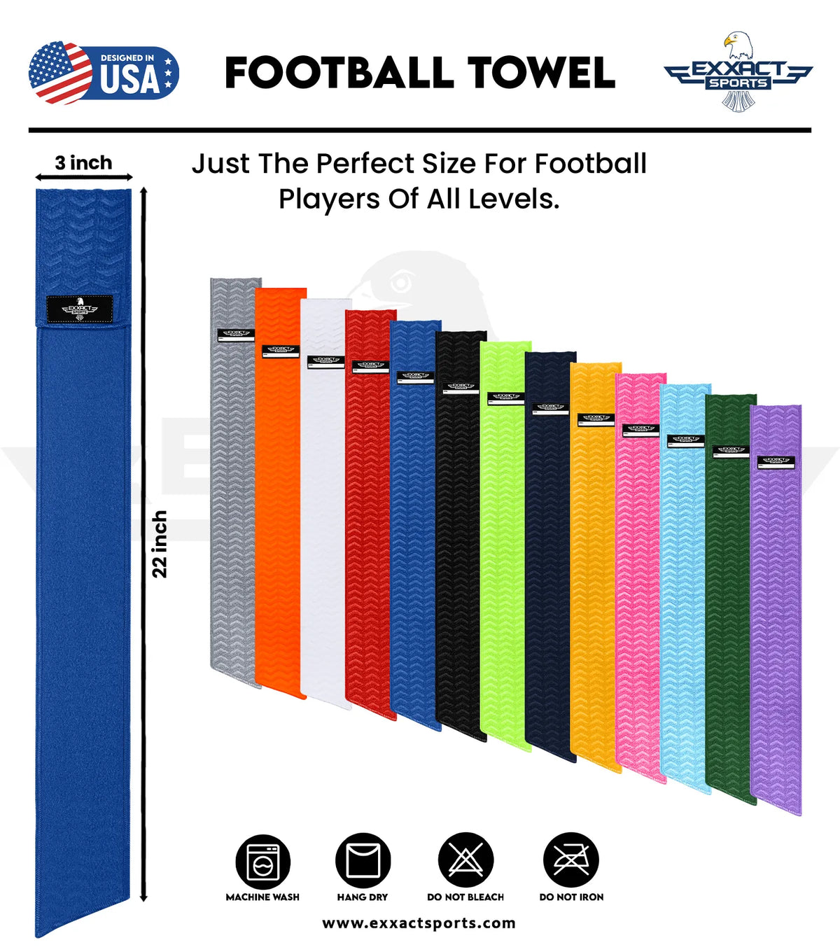 Streamer Football Towel with Hook & Loop Fastener (purple)