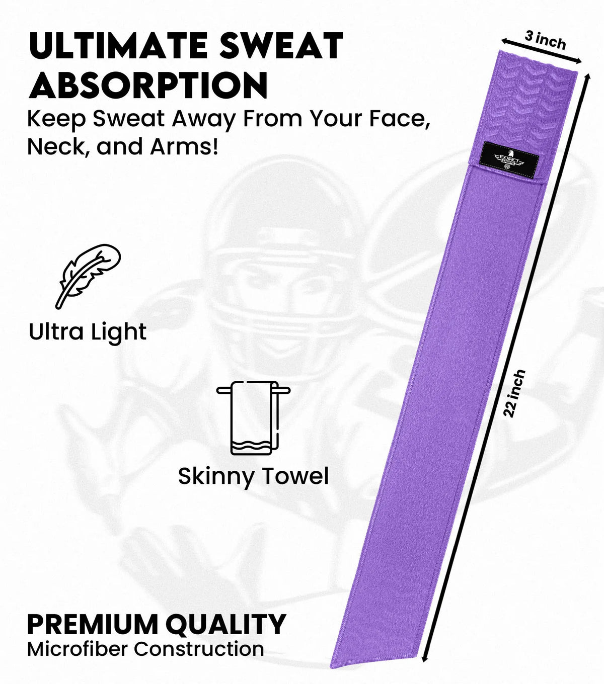 Streamer Football Towel with Hook & Loop Fastener (purple)
