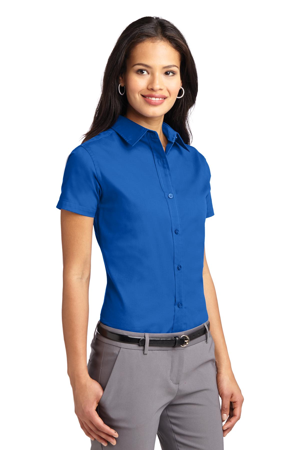 Strong Blue Port Authority Women's Short Sleeve Easy Care Shirt. L508