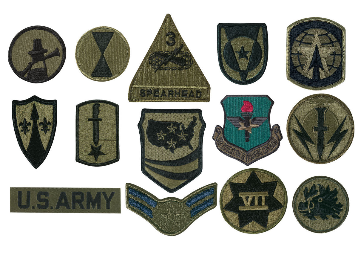 Subdued Military Assorted Patches