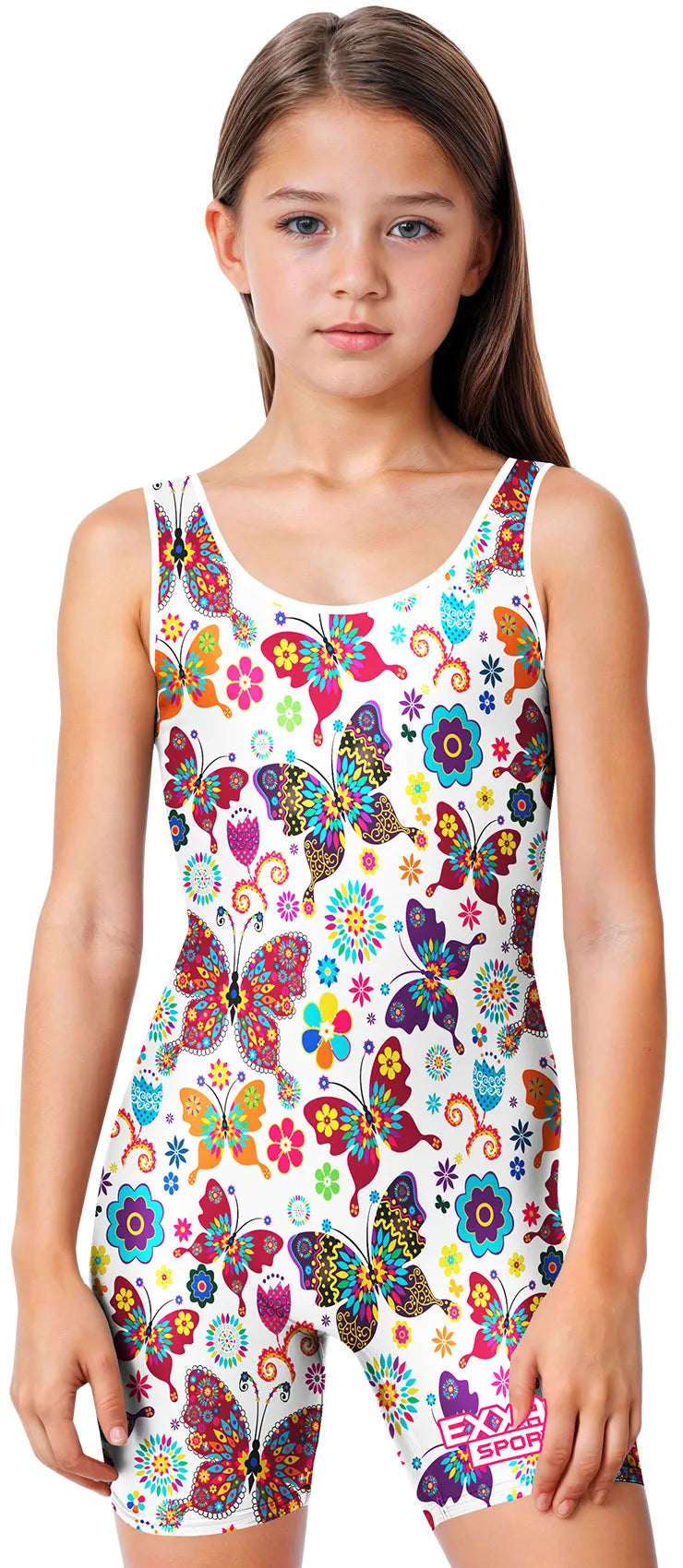 Sublimated Girl’s Wrestling Singlets High-cut Female singlets (white Butterfly)