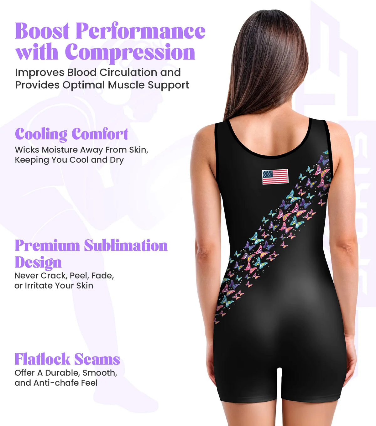 Sublimated Women’s Wrestling Singlets High-cut Female singlets (butterfly)