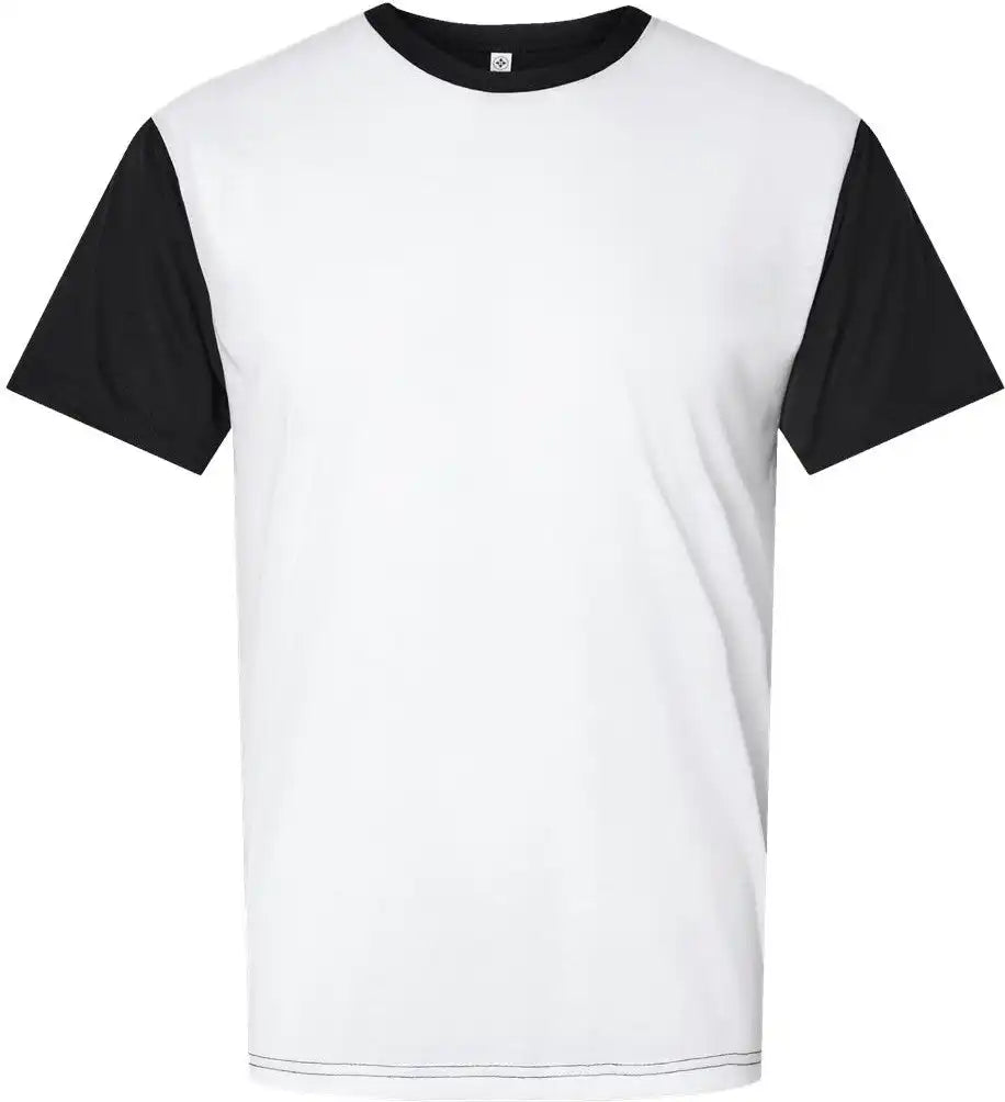 Sublivie 1902 Blackout Polyester Sublimation Tee - White/ Black / s