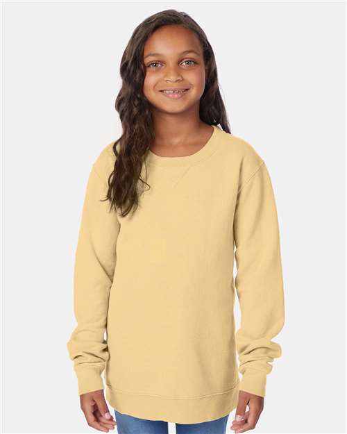 Summer Squash Yellow Garment-Dyed Youth Crewneck Sweatshirt - GDH475