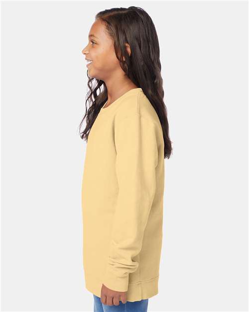 Summer Squash Yellow Garment-Dyed Youth Crewneck Sweatshirt - GDH475