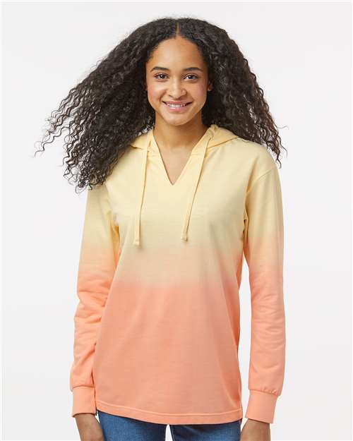 Sunray/ Creamsicle Women&#39;s French Terry Ombré Hooded Sweatshirt - W20185
