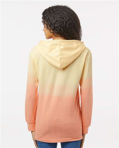 Sunray/ Creamsicle Women&#39;s French Terry Ombré Hooded Sweatshirt - W20185