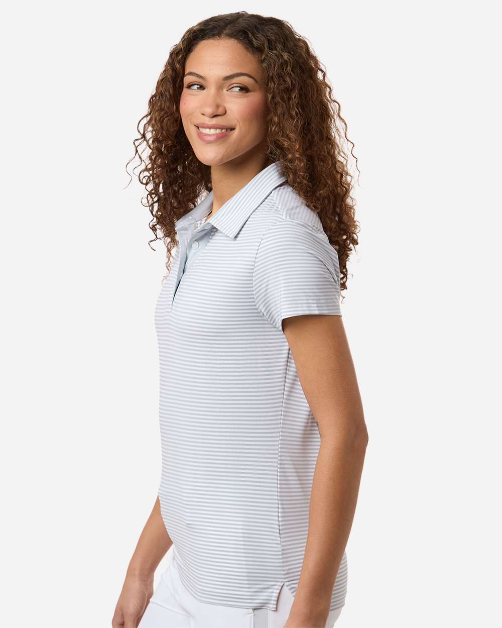 Swannies Sw1110l Women’s Kayla Striped Polo - Glacier White