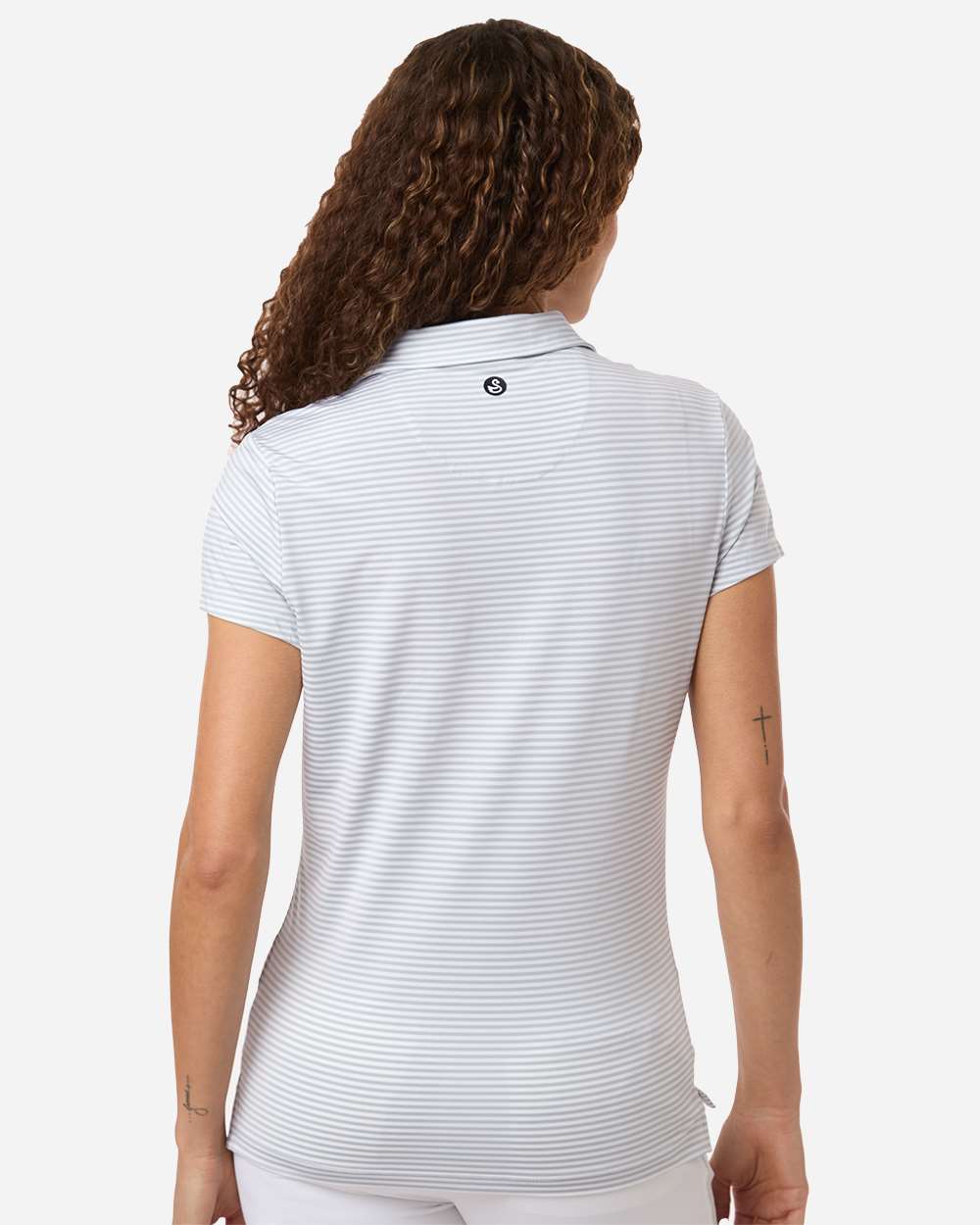 Swannies Sw1110l Women’s Kayla Striped Polo - Glacier White
