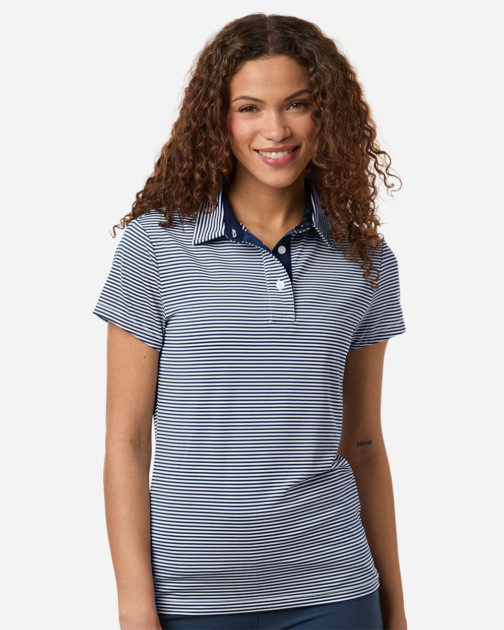 Swannies Sw1110l Women’s Kayla Striped Polo - Navy White