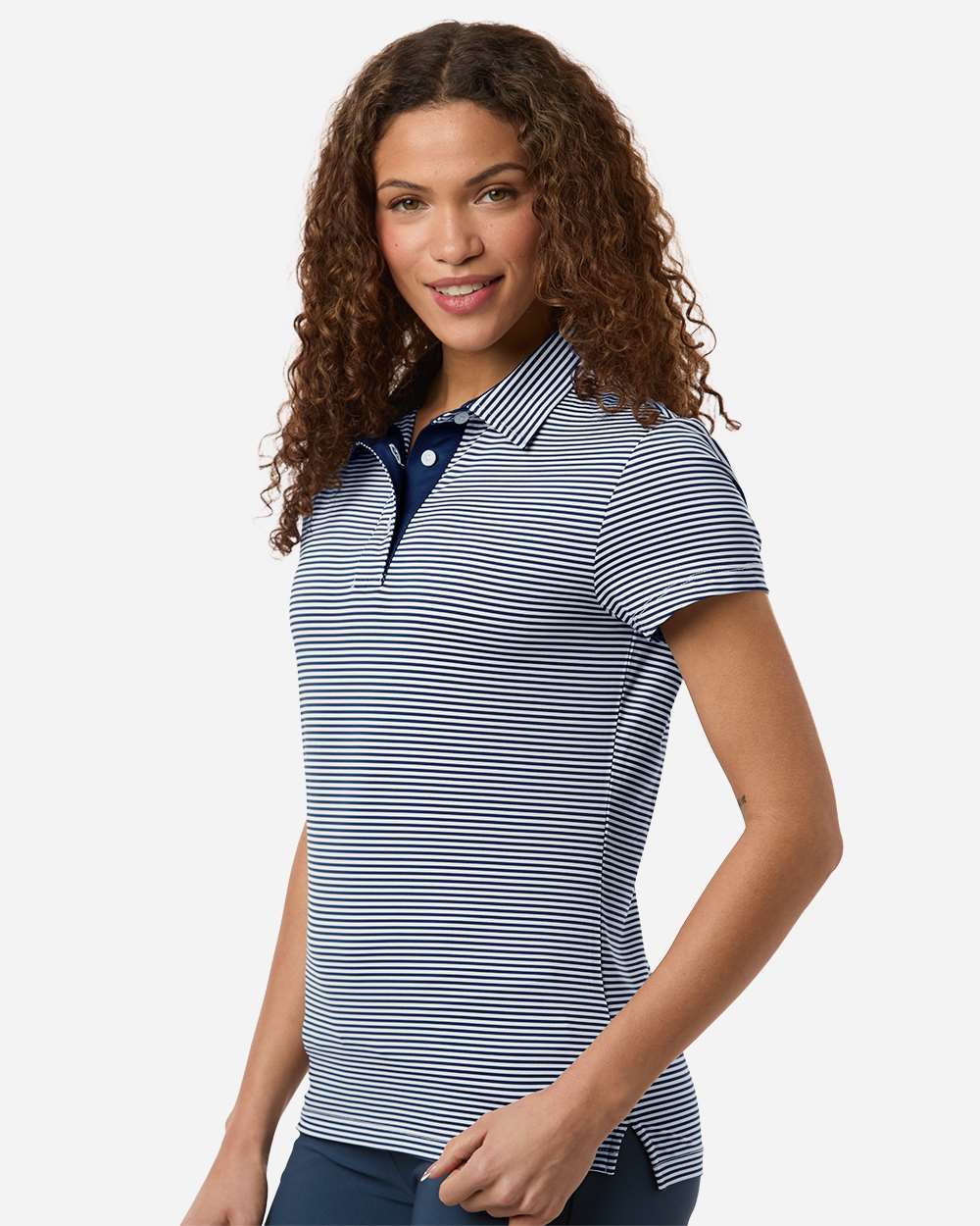 Swannies Sw1110l Women’s Kayla Striped Polo - Navy White