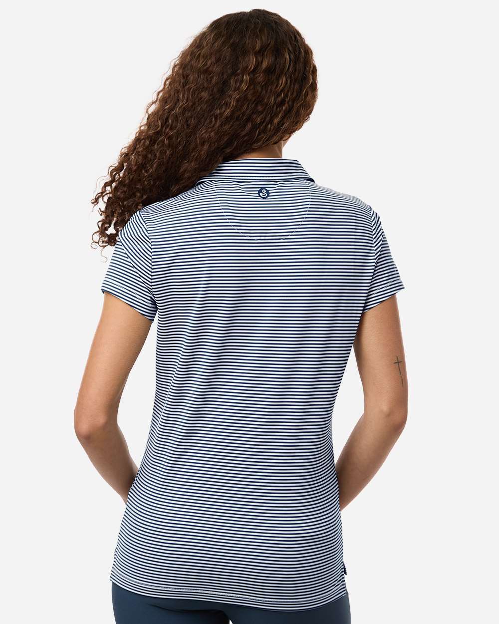 Swannies Sw1110l Women’s Kayla Striped Polo - Navy White