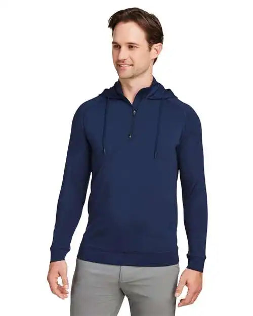 Swannies Swv600 Vandyke Quarter-zip Pullover Hooded Sweatshirt - Navy
