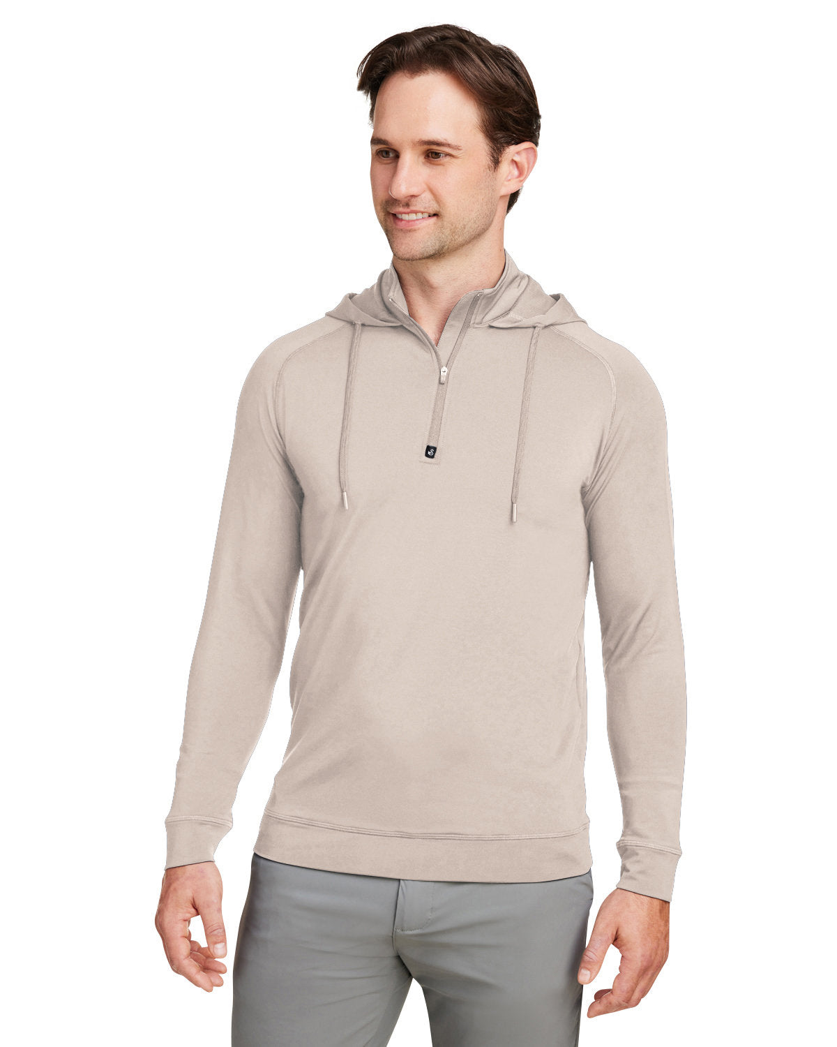 Swannies Swv600 Vandyke Quarter-zip Pullover Hooded Sweatshirt - Tan