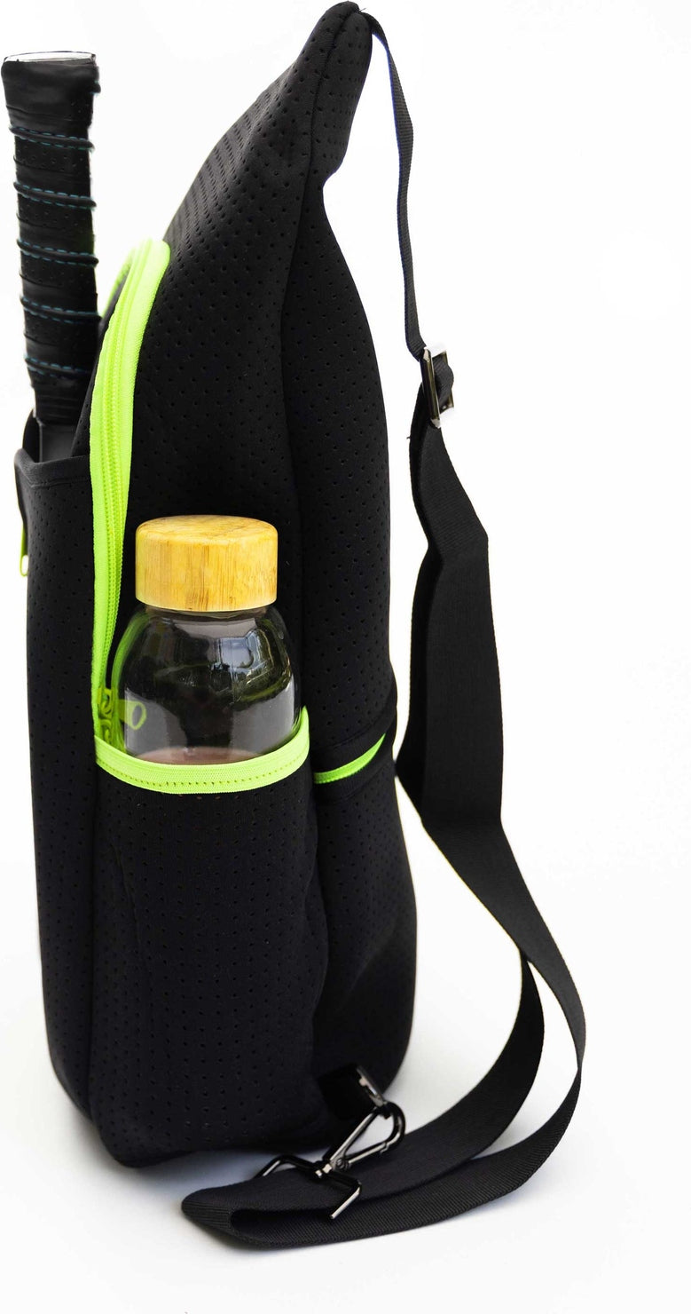 Pickleball Sling Bag - Black (Personalization Available)