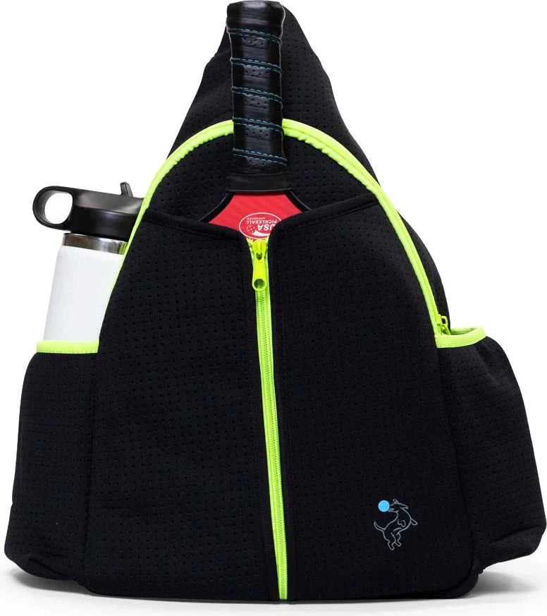 Pickleball Sling Bag - Black (Personalization Available)