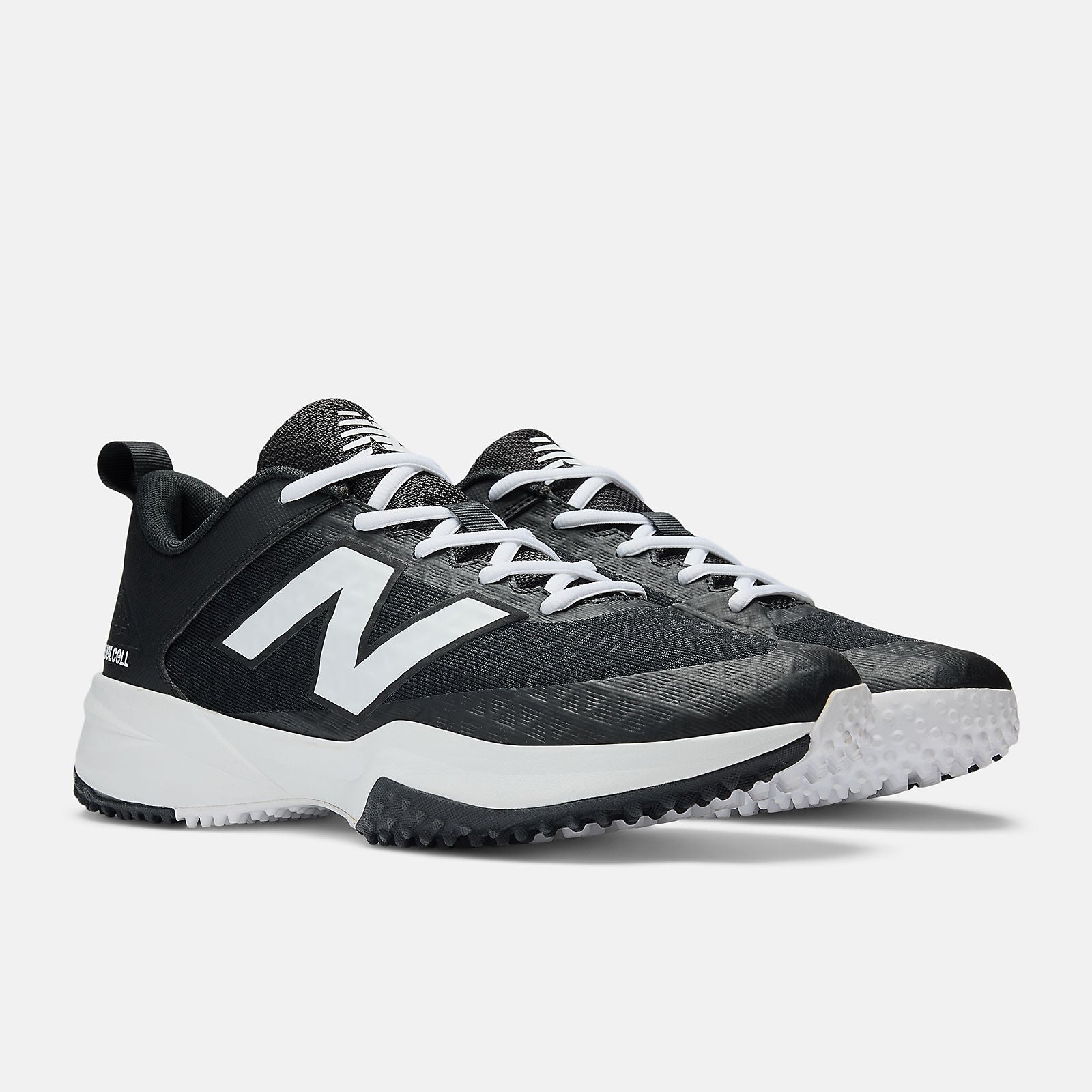 New Balance 4040v8 Fresh Foam Turf Baseball Shoe - Black White - HIT a Doulbe - 1