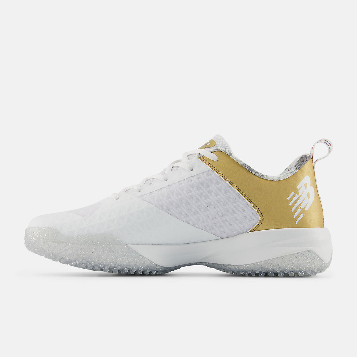 New Balance 4040v8 Fresh Foam Turf Baseball Shoe - Silver White Gold - HIT a Double - 3