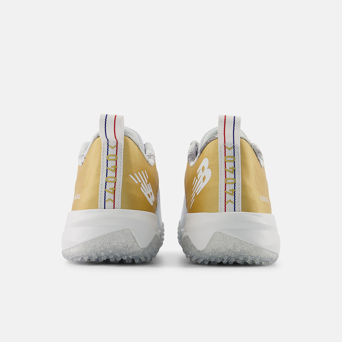 New Balance 4040v8 Fresh Foam Turf Baseball Shoe - Silver White Gold - HIT a Double - 6