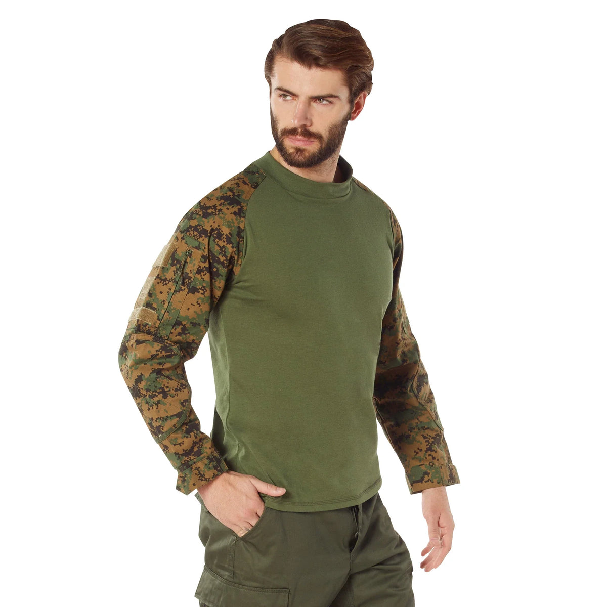 Tactical Airsoft Combat Shirt - Woodland Digital Camo / m