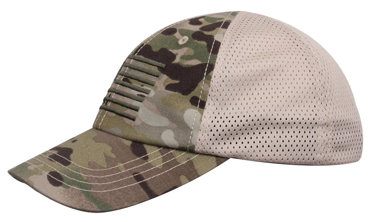 Tactical Mesh Back Cap with Embroidered us Flag