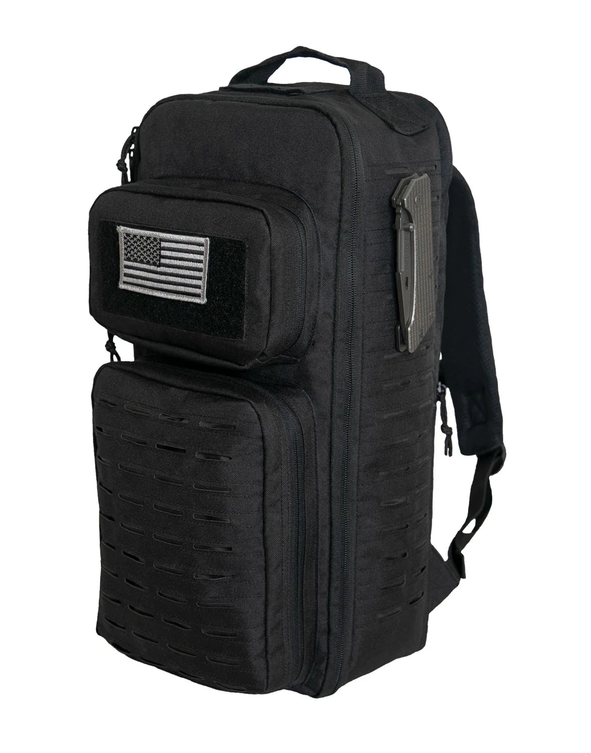 Tactical Single Sling Pack with Laser Cut Molle - Black