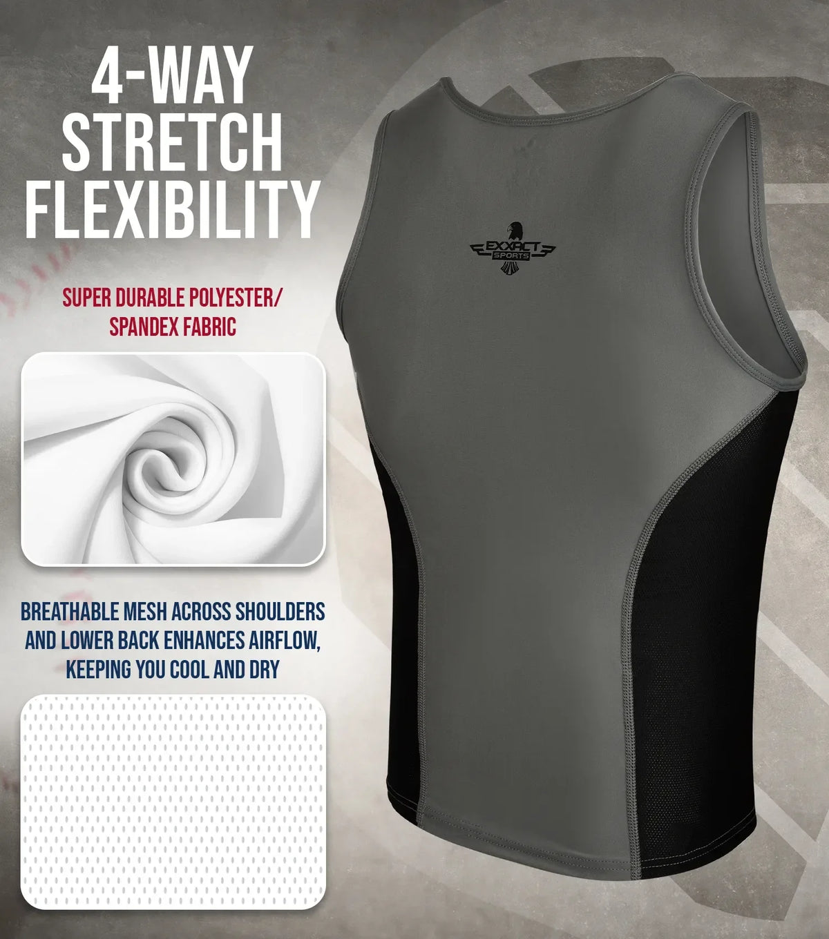 Tank Top Boys Baseball Chest Protector (gray)