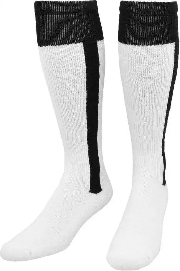 Tck 2-n-1 Premium Knee High Stirrup Socks - Black White