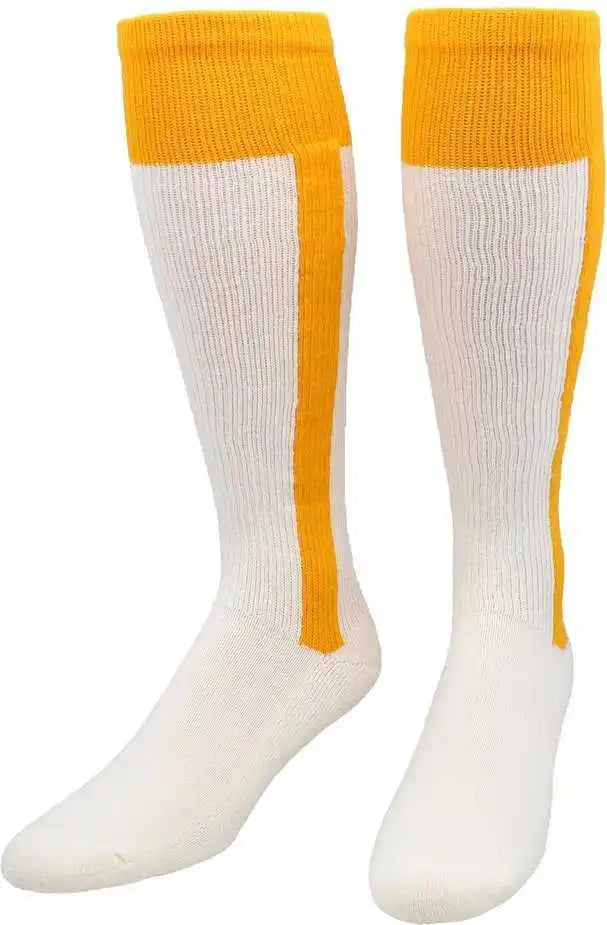 Tck 2-n-1 Premium Knee High Stirrup Socks - Gold White