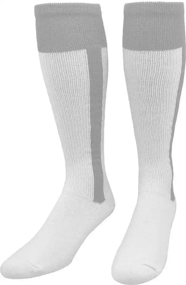 Tck 2-n-1 Premium Knee High Stirrup Socks - Gray White