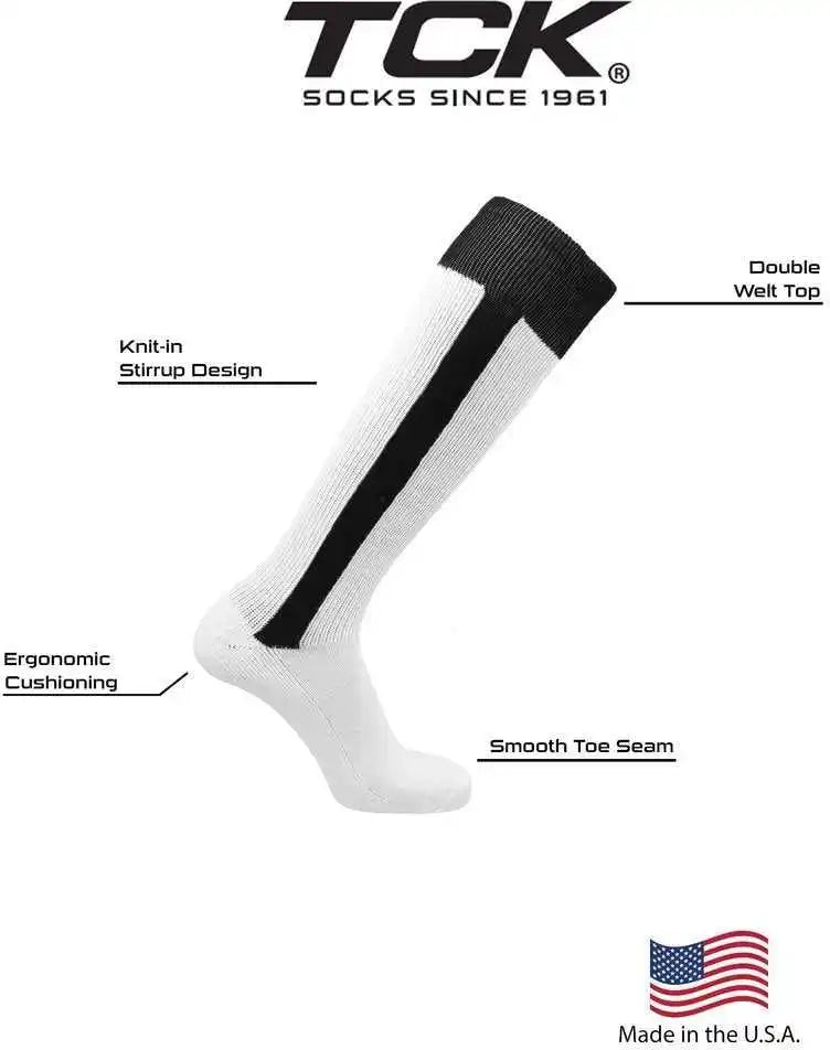 Tck 2-n-1 Premium Knee High Stirrup Socks - Red White