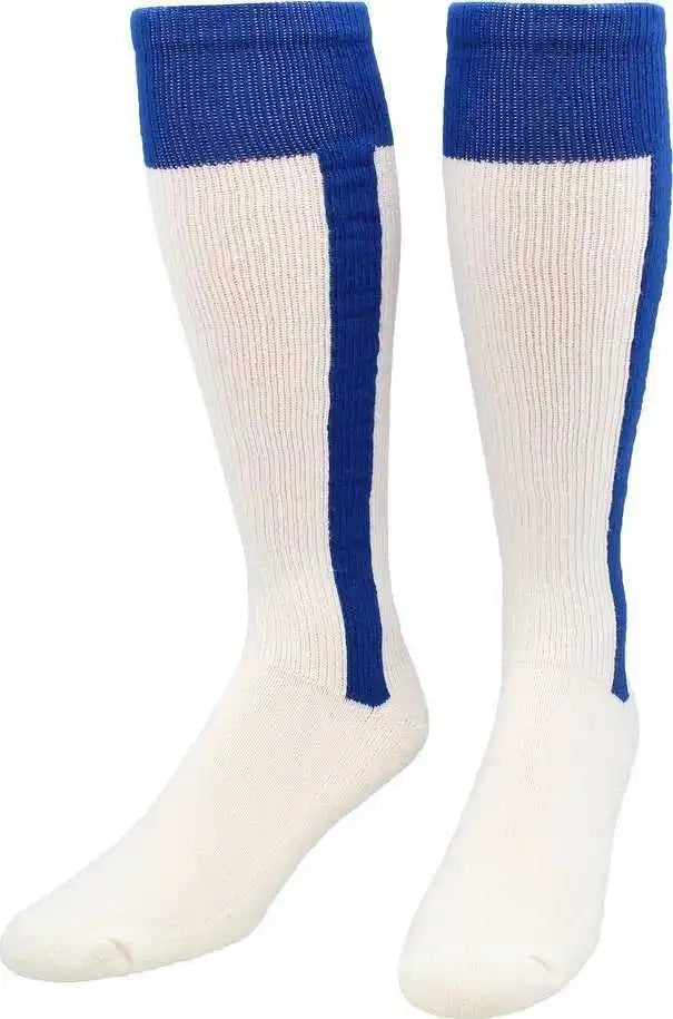 Tck 2-n-1 Premium Knee High Stirrup Socks - Royal White